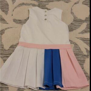Tommy Hilfiger White, Pink, and Blue Casual Kids Dress